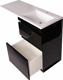 Style Line Мебель для ванной Даймонд 120 R Glass Люкс Plus черная – фотография-9